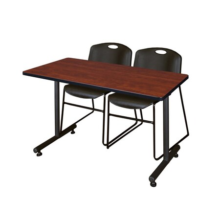 Kobe Rectangle Tables > Training Tables > Kobe Training Table & Chair Sets, 48 W, 24 L, 29 H, Cherry MKTRCT4824CH44BK